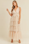 Raina Pearl Tulle Maxi Dress - Blush