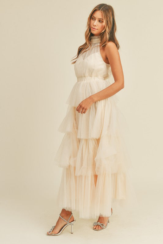Mabila Ruffled Tulle Maxi Dress - Cream Girls Will Be Girls Mabila Ruffled Tulle Maxi Dress - Cream Girls Will Be Girls