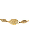 Sylvy Stamped Oval Disk Chain Belt - Gold