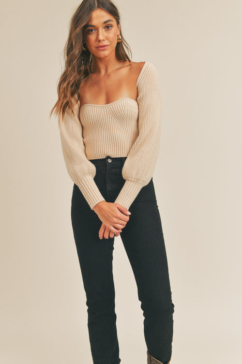 Holly Ribbed Cropped Sweater Set