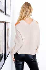 Caylona Cut Out Cold Shoulder Sweater