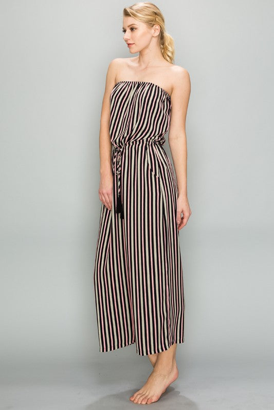 Caylen Striped Cropped Jumpsuit