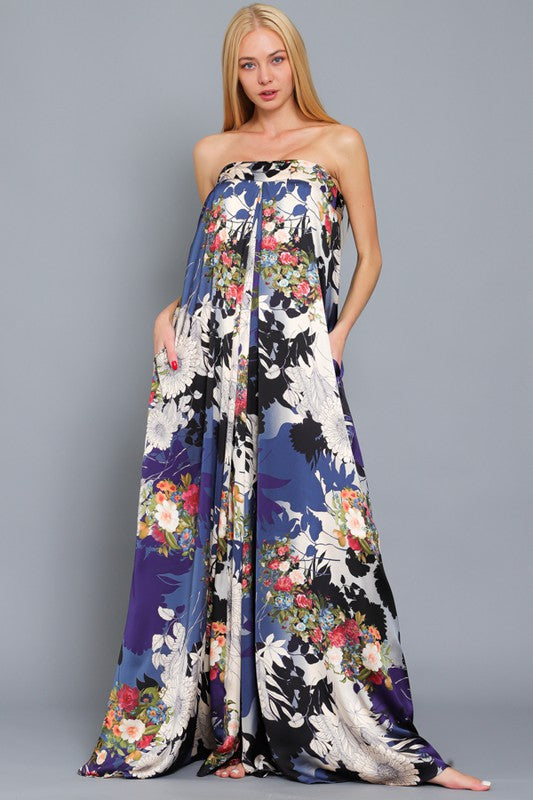 Ellison Strapless Jumpsuit - Navy Blue