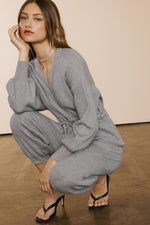 Kenza Jogger Knit Jumpsuit - Grey