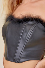 Paris Leather Corset Top - Black