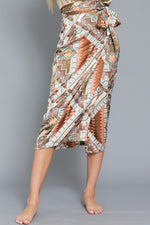 Harim Printed Wrap Midi Skirt