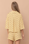 Marien Printed Button Down Top And Short Set - Mustard