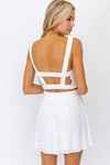 Natalia Eyelet Crop Top with Open Back