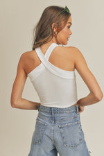 Charleigh Cross Front Ribbed Crop Top