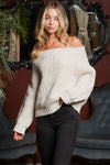 Fay Off The Shoulder Sweater - Ecru