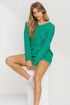 Ariana Cable Kit Sweater and Shorts Set - Green