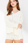 Ariana Cable Kit Sweater and Shorts Set - Cream