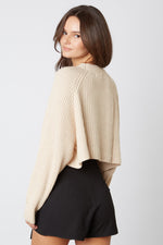 Jewel Crop Knit Sweater - Oatmeal