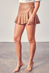 Zoe Mini Ruffle Skort - Mocha