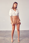 Zoe Mini Ruffle Skort - Mocha