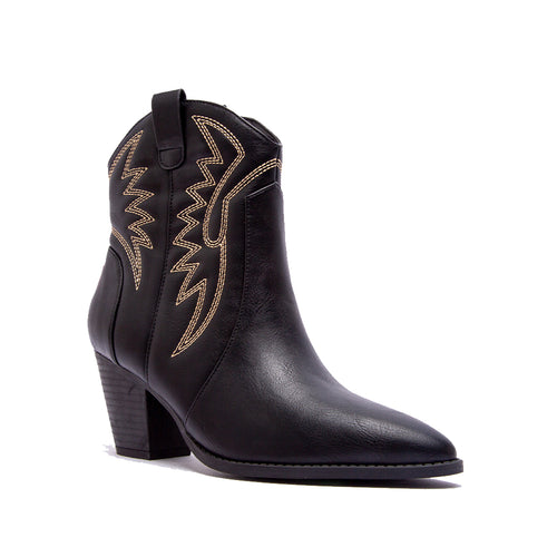 Kane Western Embroidered Ankle  Bootie