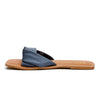 Stacy Square Front Twist Faux Leather Sandal - Blue/Grey