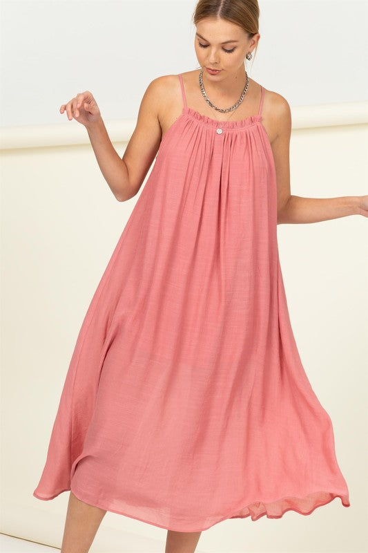 Paolina Sleeveless Midi Dress - Pink