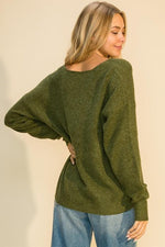 Cheyenne V Neck Sweater - Olive