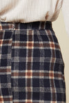 Lainey Plaid Print Mini Skirt with Slit
