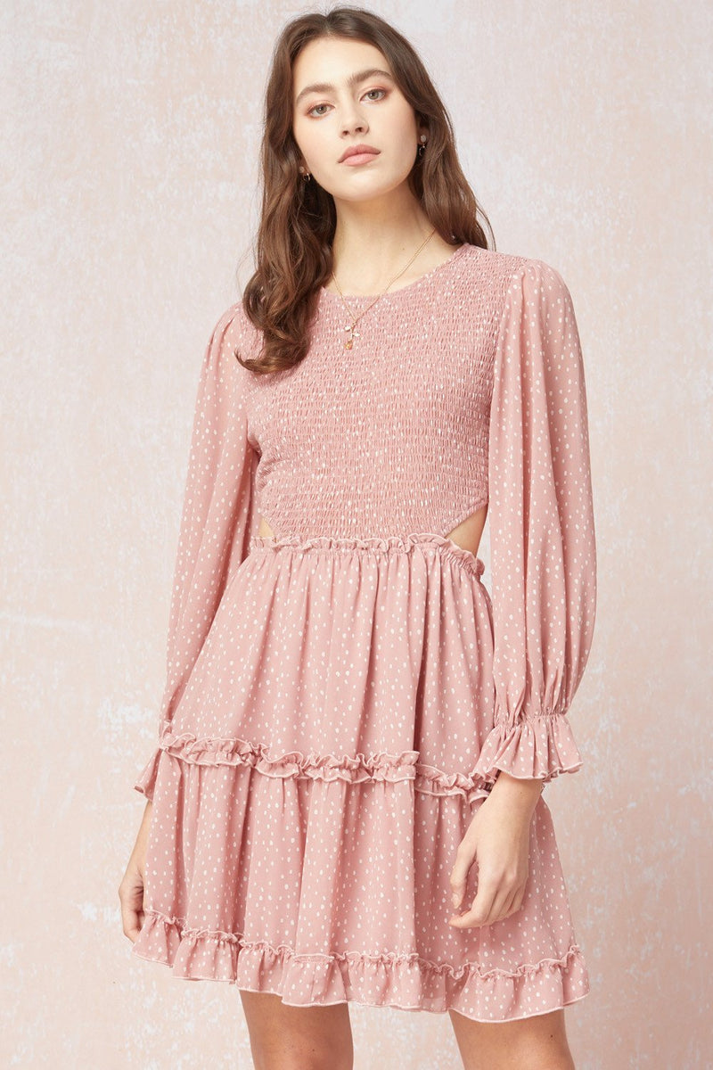 Blake Smocked Cut Out Mini Dress