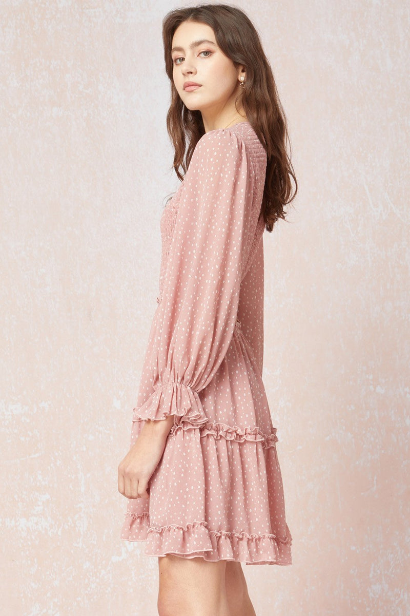 Blake Smocked Cut Out Mini Dress