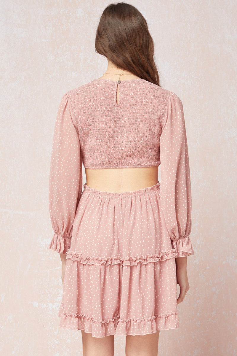 Blake Smocked Cut Out Mini Dress