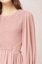 Blake Smocked Cut Out Mini Dress