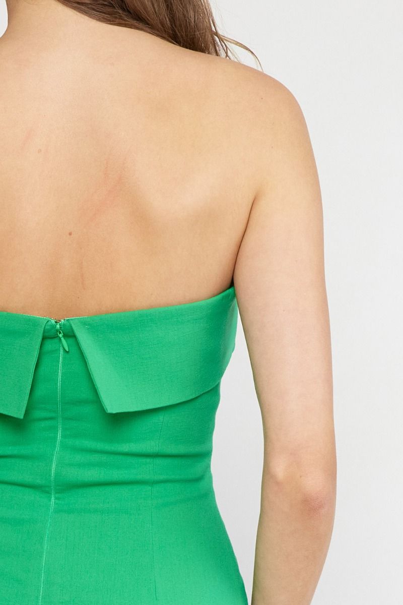 Lianne Strapless Fold Over Midi Dress