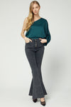 Belle One-Shoulder Long Sleeve Blouse - Emerald