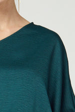 Belle One-Shoulder Long Sleeve Blouse - Emerald