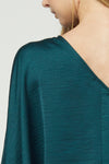 Belle One-Shoulder Long Sleeve Blouse - Emerald