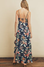 Kerine Hi Low Asymmetrical Ruffle Maxi Dress