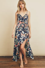 Kerine Hi Low Asymmetrical Ruffle Maxi Dress