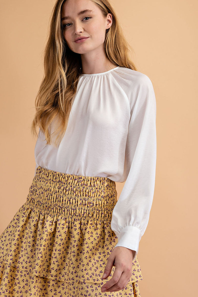 Aniyah Long Sleeve Round Neck Top