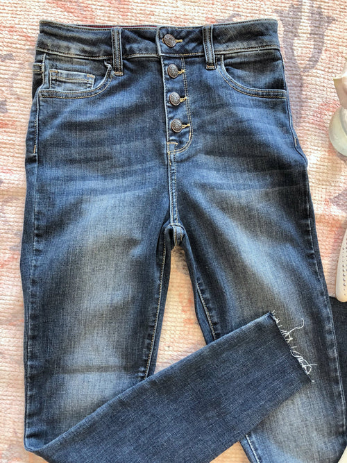 Joe Exposed Button Skinny Jeans