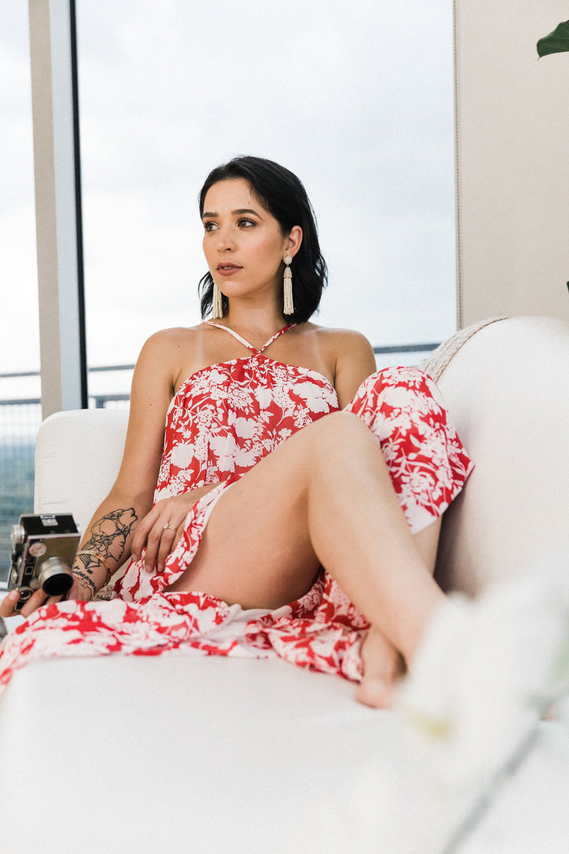 Suzette Floral Halter Dress