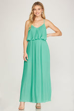 Val Tiered Pleated Maxi Dress