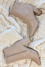 Elyza Faux Leather Bootie - Nude