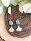 Alisse Shell Stone Earrings - Aqua