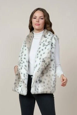 Glenda Faux Fur Leopard Vest