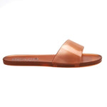 Sol Asymmetrical Strap Jelly Slide Sandal - Amber