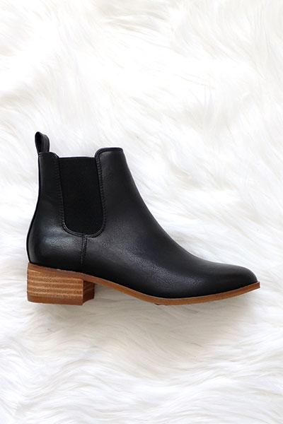 Tahlia Ankle Bootie with Low Wooden Heel