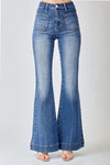 Axella High Rise Front Patch Pocket Bell Bottom Jeans