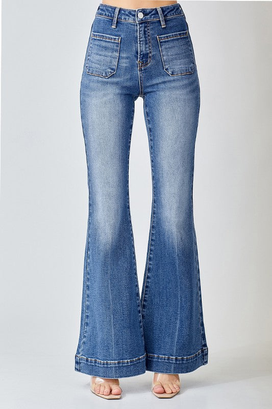 Bell bottom high waist jeans