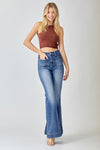 Axella High Rise Front Patch Pocket Bell Bottom Jeans