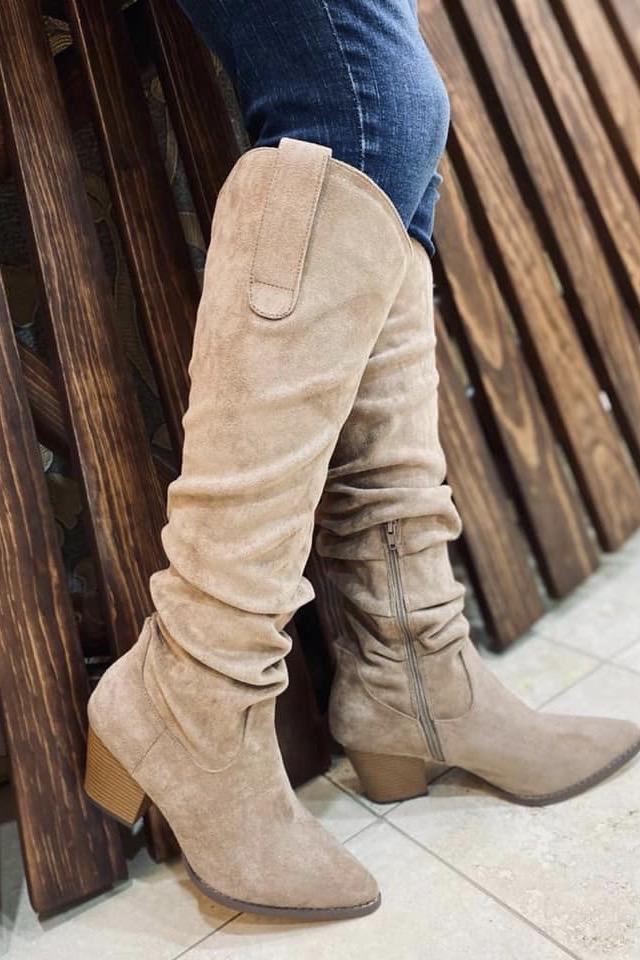 Delilah Tall Boots -Taupe